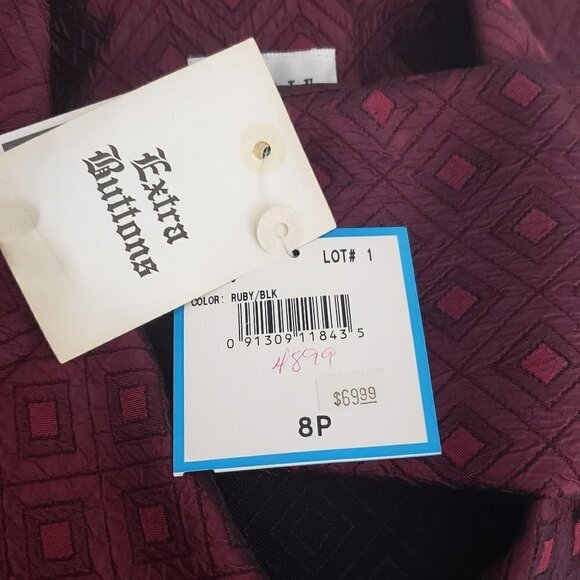 Vintage NWT Leslie Fay 2 Piece Purple Textured Suit Set Jacket & Skirt Sz 8P - Picture 3 of 6